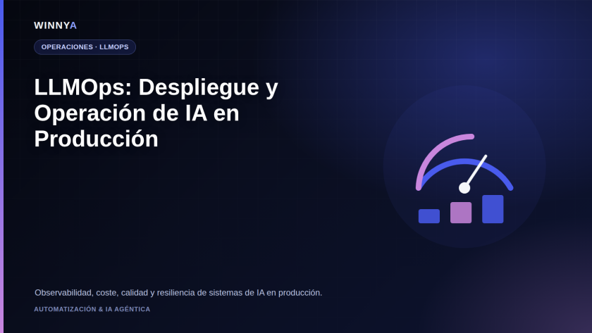 Equipo de plataforma revisando un panel de observabilidad de latencia, coste y calidad de un sistema de IA en producción