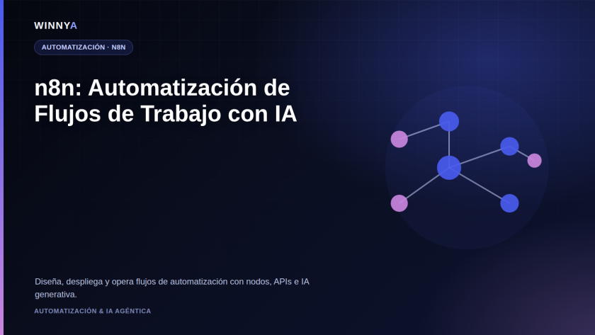 Equipo diseñando un flujo de automatización con nodos, disparadores e integraciones de IA en n8n