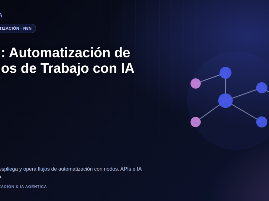 Equipo diseñando un flujo de automatización con nodos, disparadores e integraciones de IA en n8n