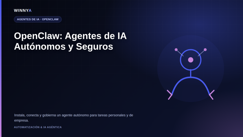 Persona supervisando un agente de IA autónomo que ejecuta tareas en mensajería, navegador y sistema de archivos
