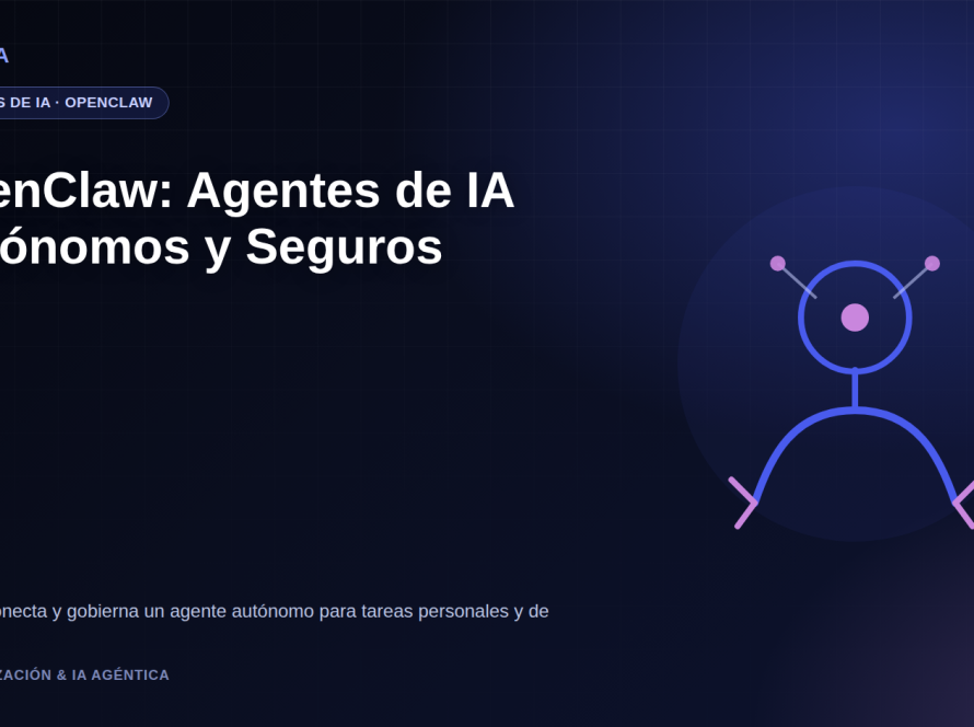 Persona supervisando un agente de IA autónomo que ejecuta tareas en mensajería, navegador y sistema de archivos