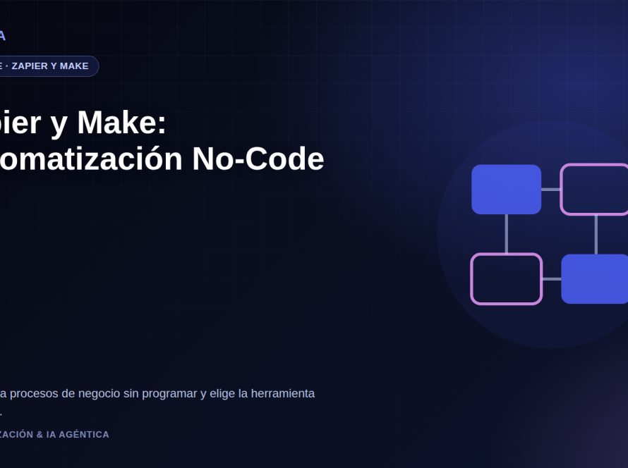 Persona de negocio configurando una automatización visual entre aplicaciones sin escribir código